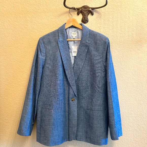 NWT J Crew Holland Chambray Blazer - Womens 20 - Picture 1 of 5